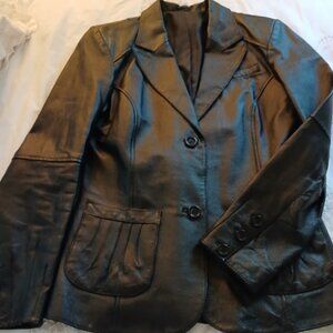Genuine Leather Jacket, Dark Chocolate Brown - M